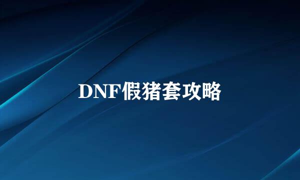 DNF假猪套攻略