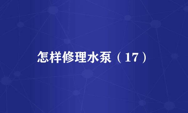 怎样修理水泵(17)
