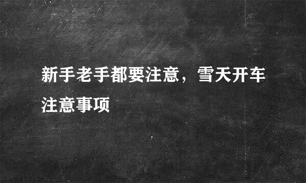 新手老手都要注意,雪天开车注意事项