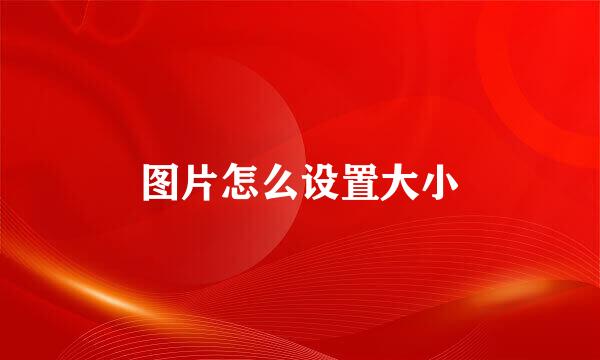 图片怎么设置大小
