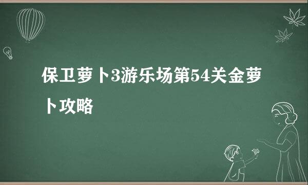 保卫萝卜3游乐场第54关金萝卜攻略