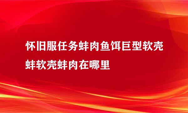 怀旧服任务蚌肉鱼饵巨型软壳蚌软壳蚌肉在哪里