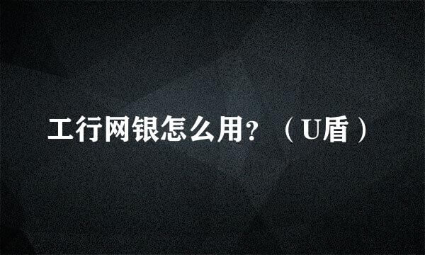 工行网银怎么用？（U盾）