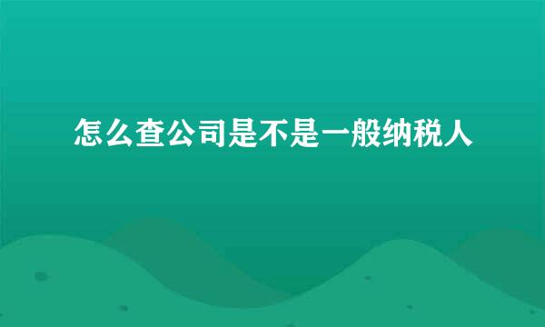 怎么查公司是不是一般纳税人