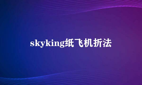 skyking纸飞机折法
