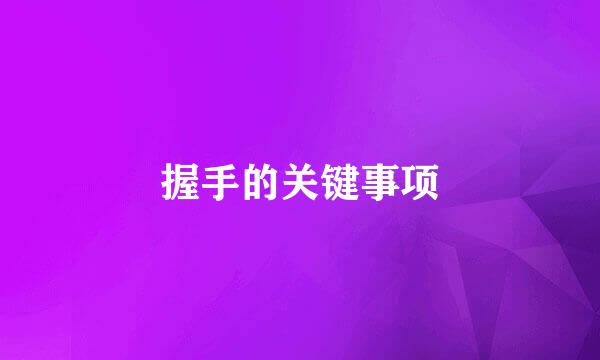 握手的关键事项