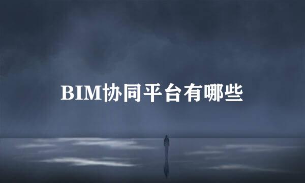 BIM协同平台有哪些