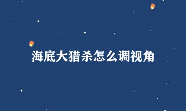 海底大猎杀怎么调视角