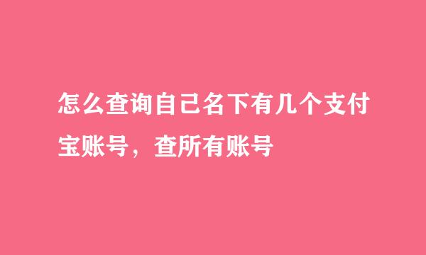 怎么查询自己名下有几个支付宝账号，查所有账号
