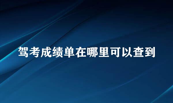 驾考成绩单在哪里可以查到