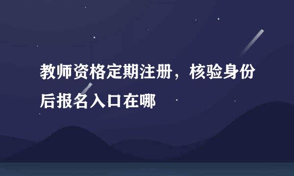 教师资格定期注册，核验身份后报名入口在哪