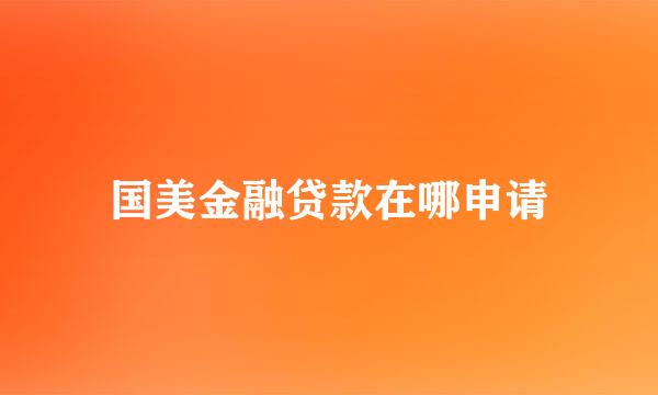 国美金融贷款在哪申请