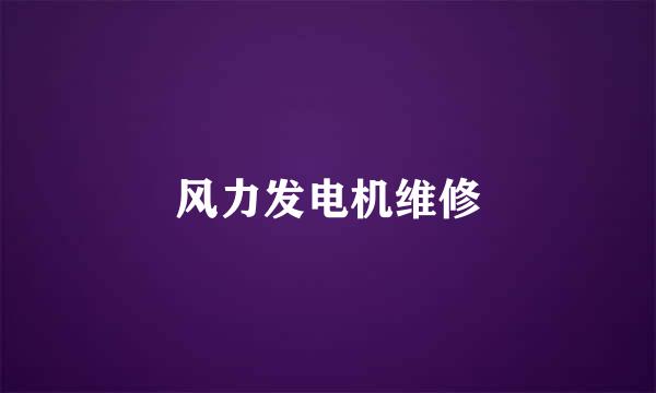 风力发电机维修