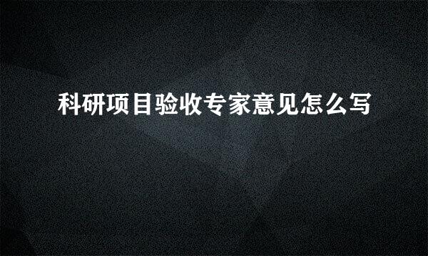 科研项目验收专家意见怎么写