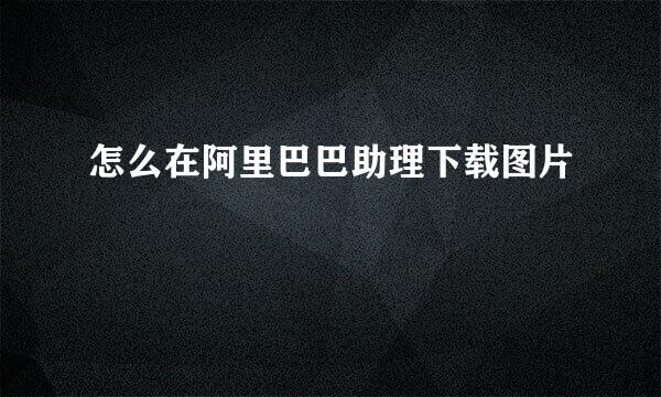 怎么在阿里巴巴助理下载图片