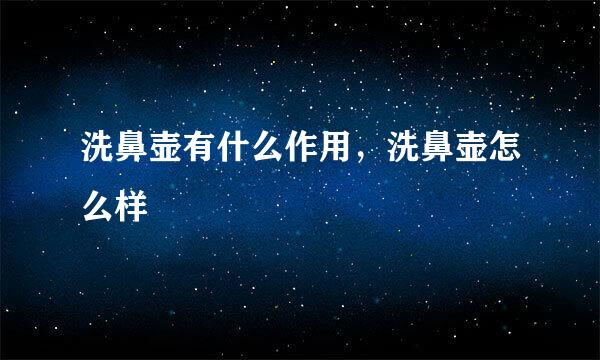 洗鼻壶有什么作用，洗鼻壶怎么样