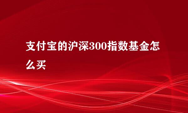 支付宝的沪深300指数基金怎么买