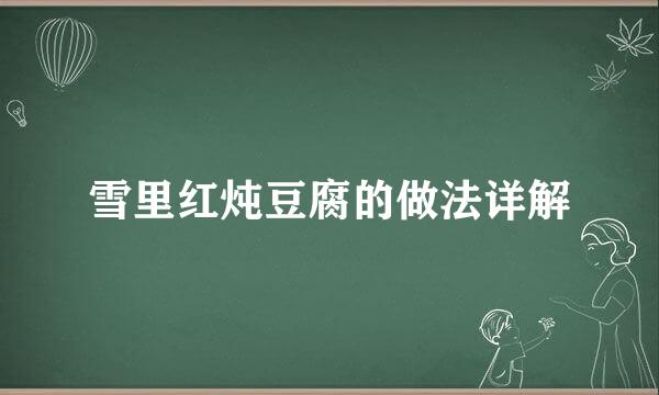 雪里红炖豆腐的做法详解