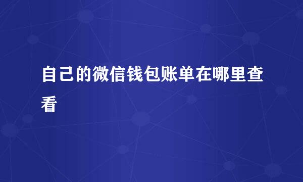 自己的微信钱包账单在哪里查看