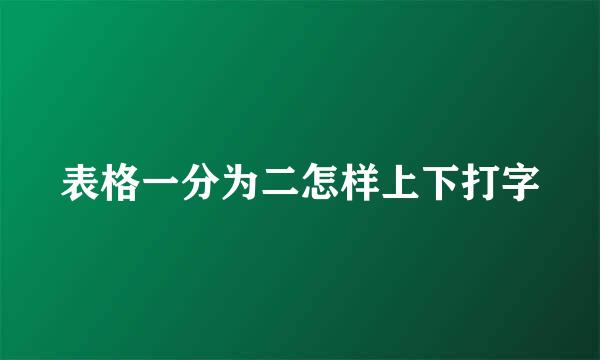 表格一分为二怎样上下打字