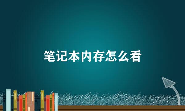 笔记本内存怎么看