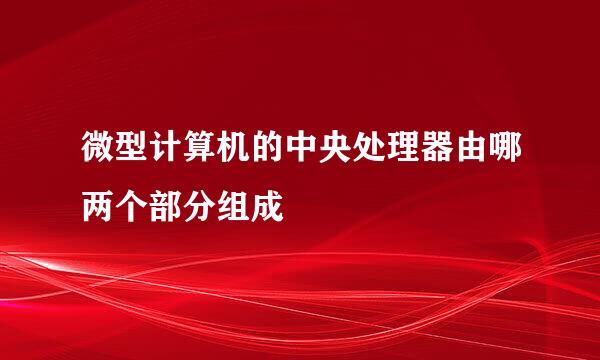 微型计算机的中央处理器由哪两个部分组成