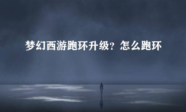 梦幻西游跑环升级?怎么跑环