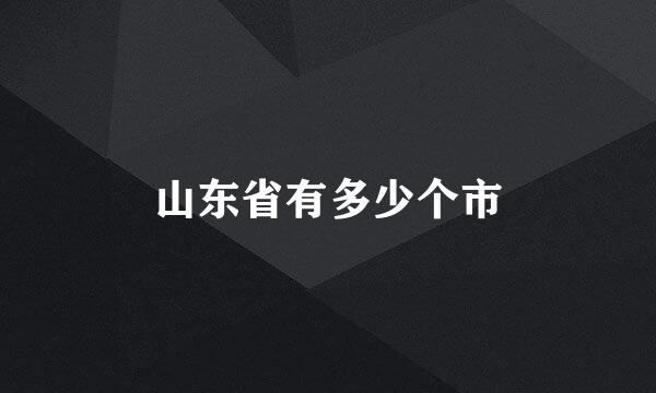 山东省有多少个市