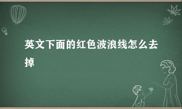 英文下面的红色波浪线怎么去掉