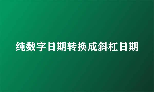 纯数字日期转换成斜杠日期
