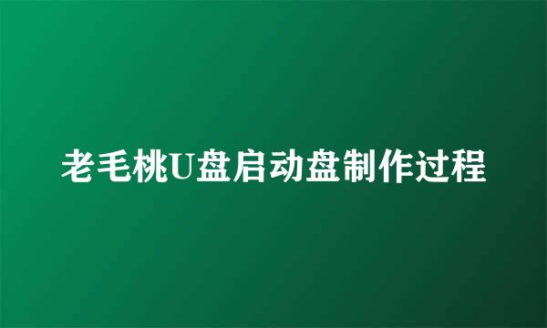 老毛桃U盘启动盘制作过程
