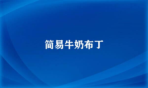 简易牛奶布丁