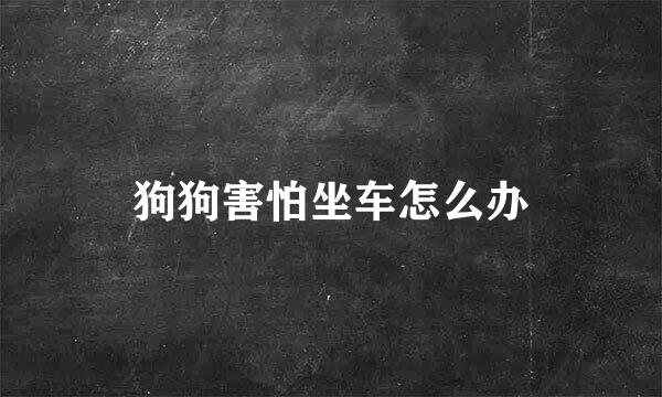 狗狗害怕坐车怎么办