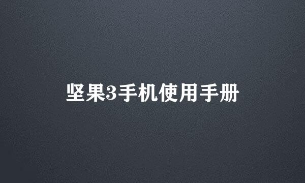 坚果3手机使用手册