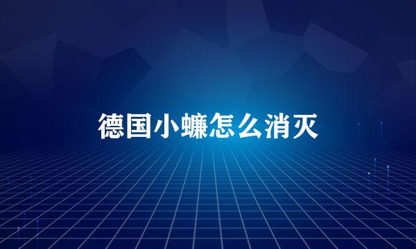 德国小蠊怎么消灭