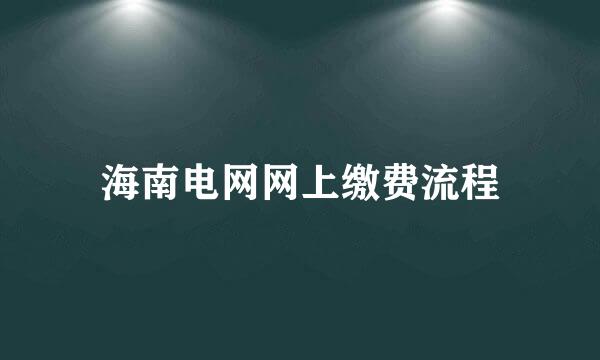 海南电网网上缴费流程
