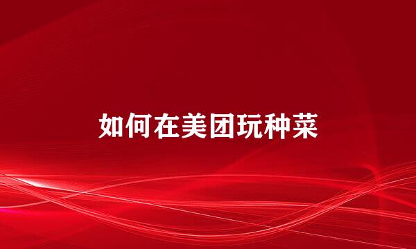 如何在美团玩种菜