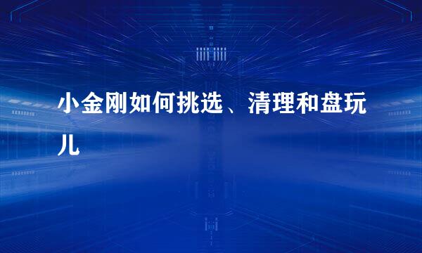 小金刚如何挑选、清理和盘玩儿