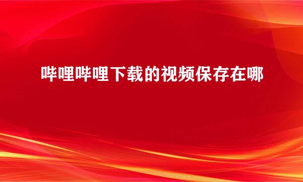 哔哩哔哩下载的视频保存在哪
