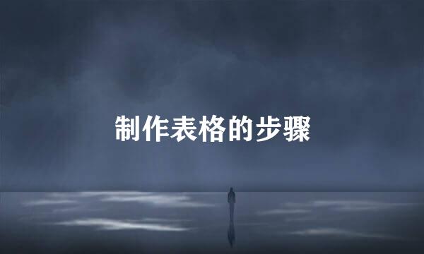 制作表格的步骤