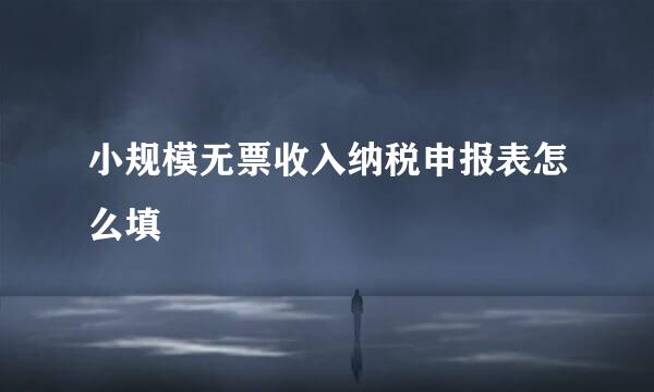 小规模无票收入纳税申报表怎么填