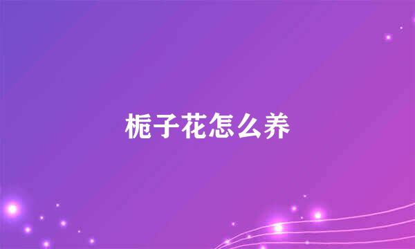 栀子花怎么养