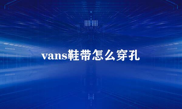 vans鞋带怎么穿孔