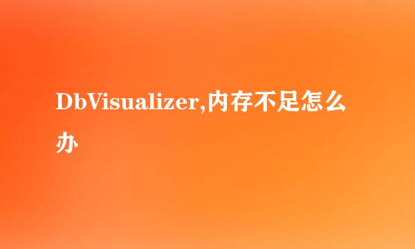 DbVisualizer,内存不足怎么办
