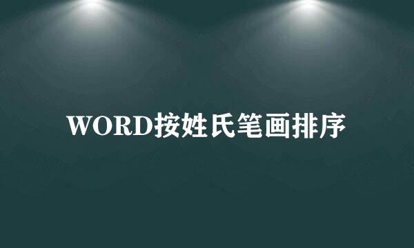 WORD按姓氏笔画排序