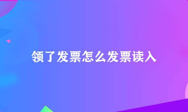 领了发票怎么发票读入