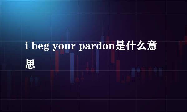 i beg your pardon是什么意思