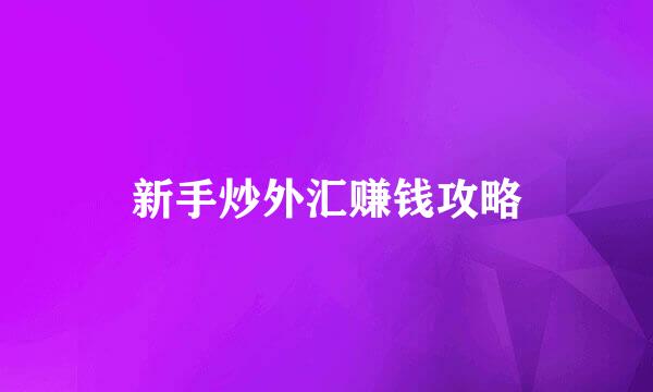 新手炒外汇赚钱攻略