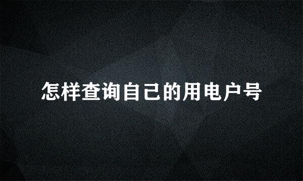 怎样查询自己的用电户号