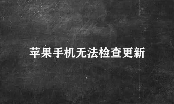 苹果手机无法检查更新